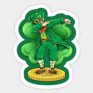 Dabbing Leprechaun Irish Lucky Clover St Patricks Day Sticker